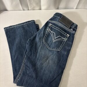 Rock & Roll Cowboy Bootcut Jeans Mens 36x34 Whiskered Embroidered Western Rodeo